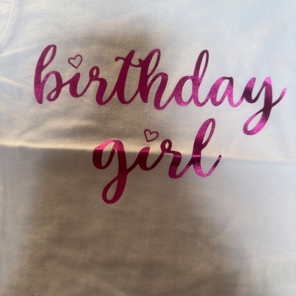 NEW Sweet Wink Girls White and Pink BIRTHDAY GIRL Shirt - Girls 5 - Picture 3 of 3